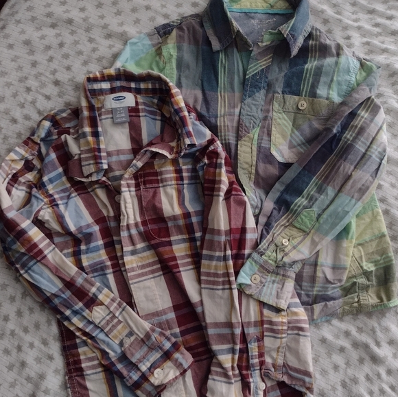 BOGO Boys Plaid Button-Up Long Sleeve Shirts - Picture 1 of 7